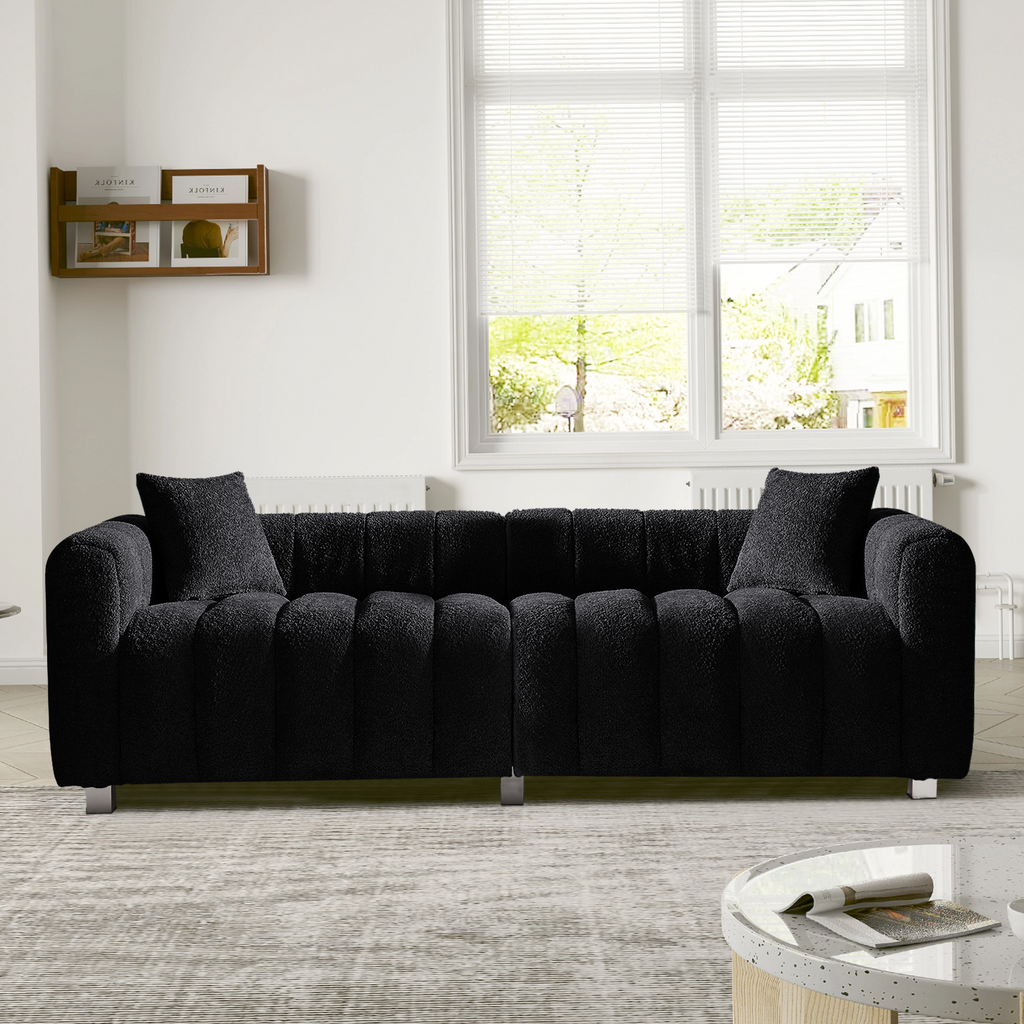 Sofa Bubble Velvet Modern 83 Inch with 2 Pillows