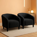 Black Boucle Armchair Club Chair Cushioned Comfort