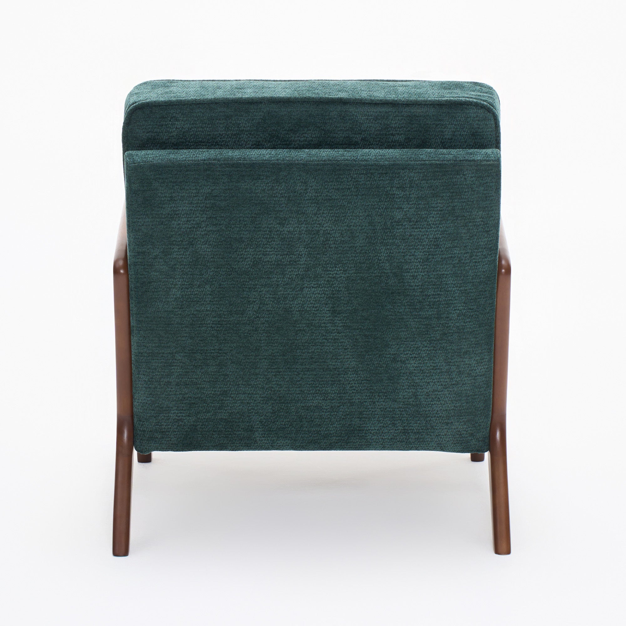 Lounge Chair Mid-Century Modern Dark Green Upholstered Lumbar Cushion