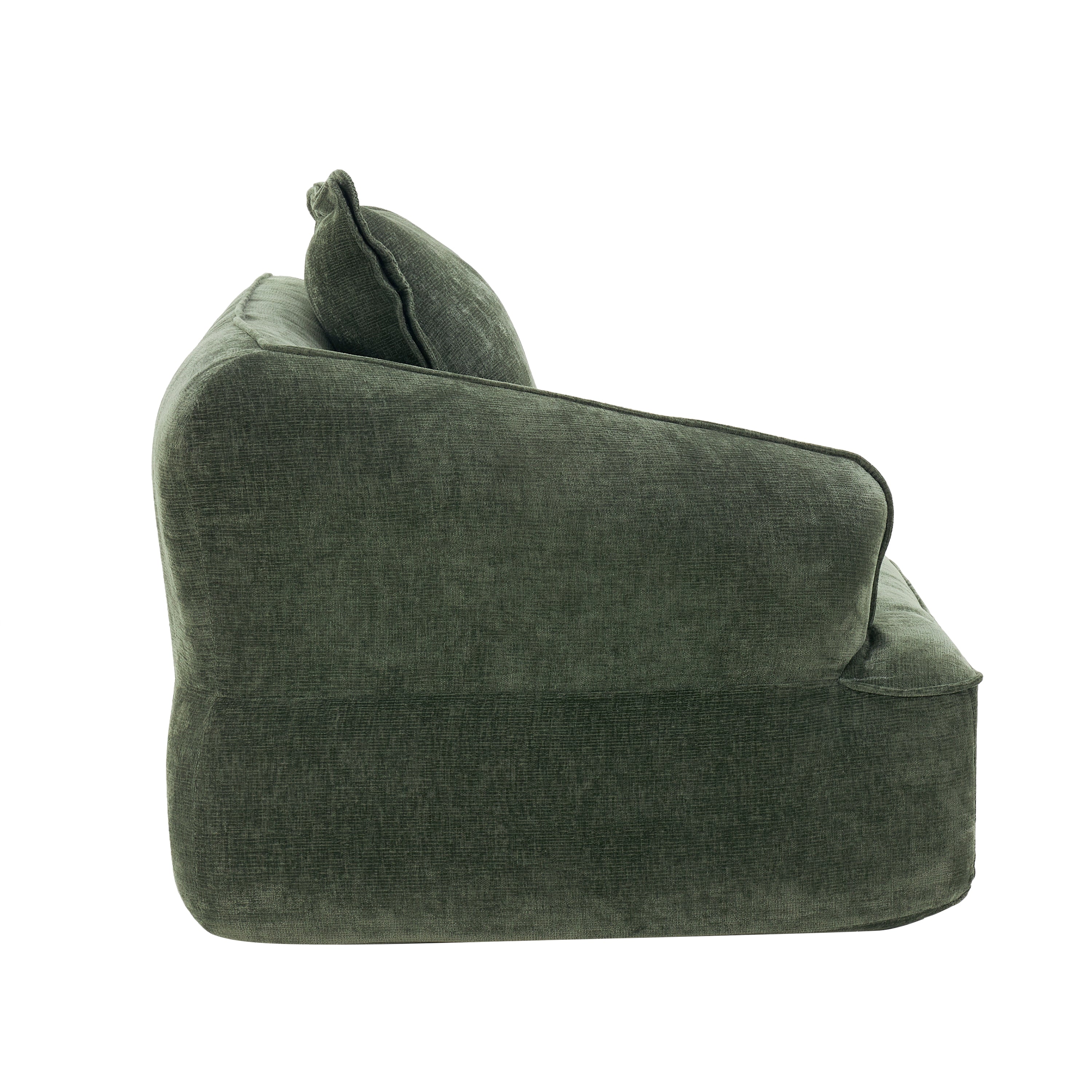 Sectional Sofa L-Shape Deep Seat Polyester Green 4 Seat 121 In
