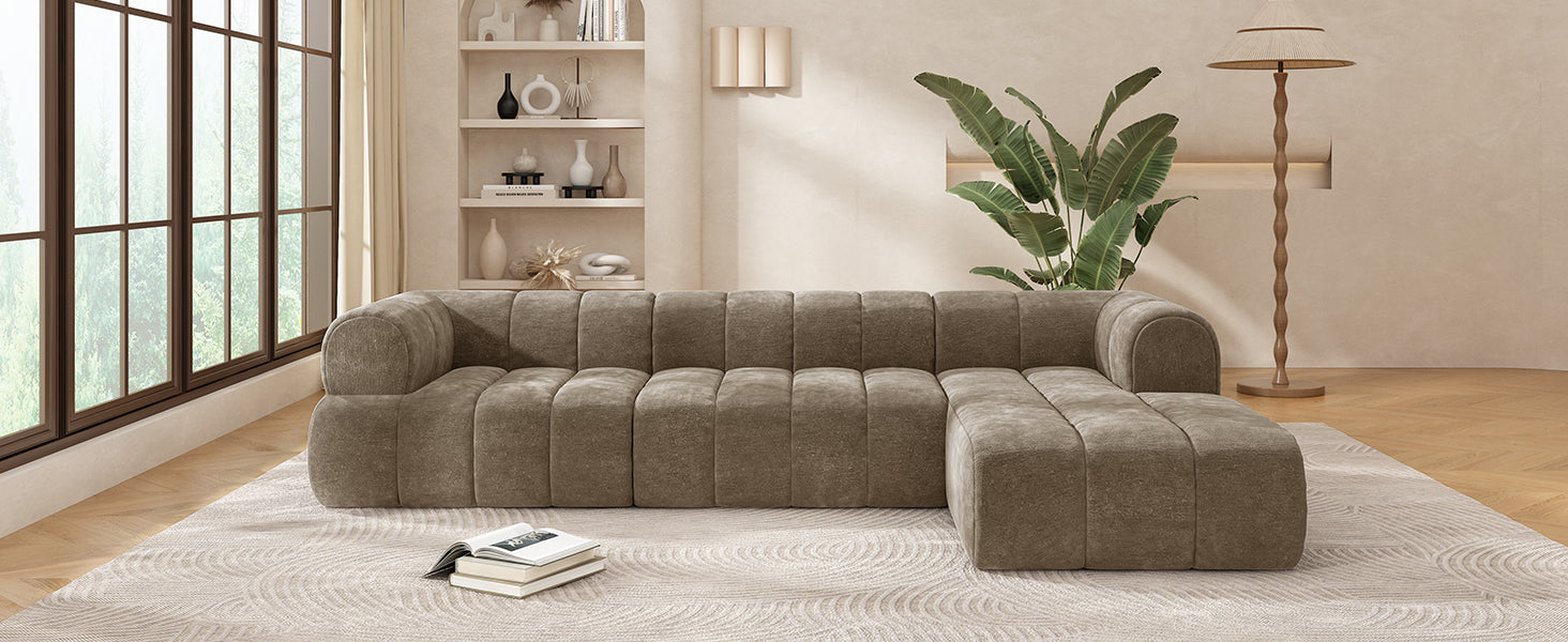 Sectional Sofa L-Shaped High-Density Foam 122-inch Right-Hand Facing