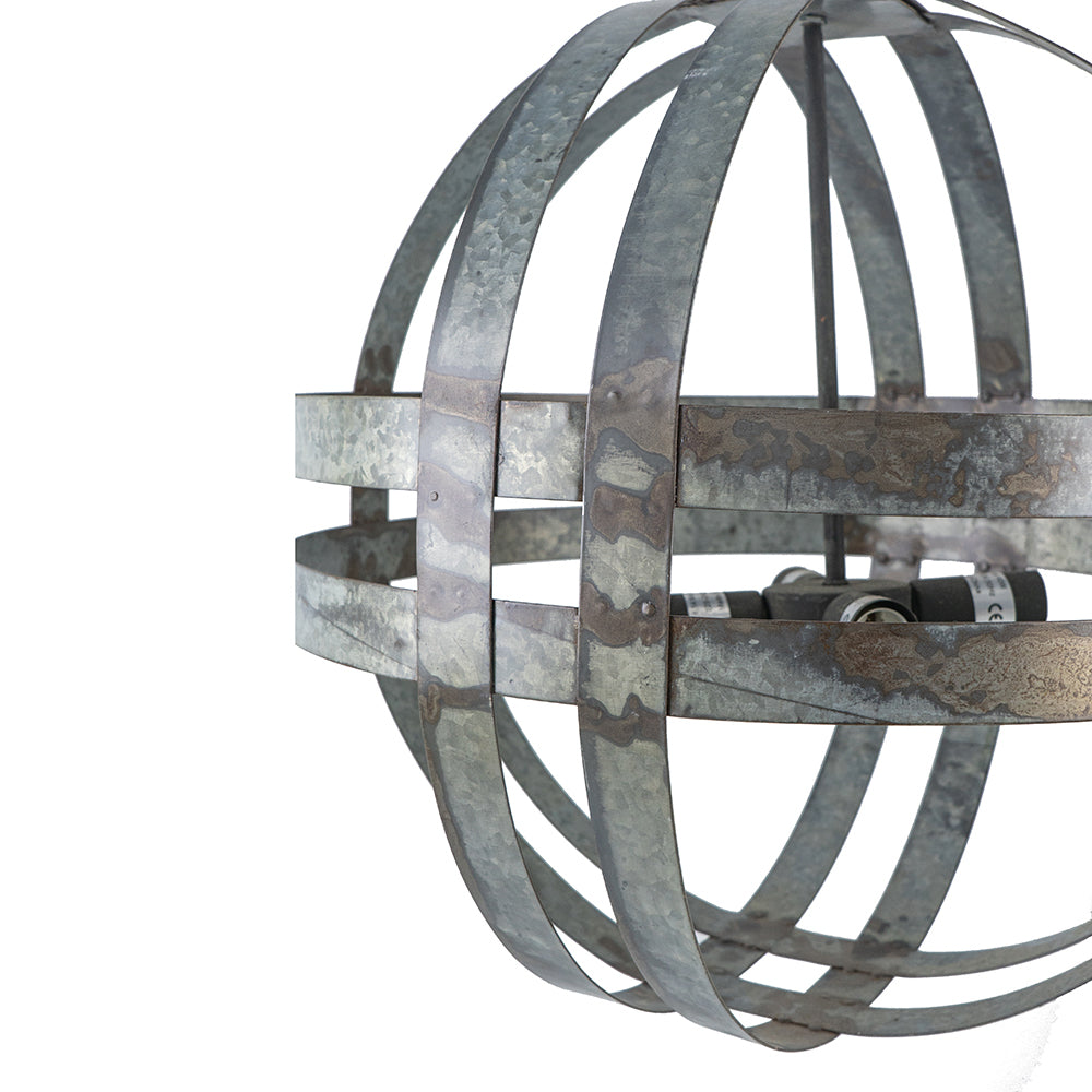 Chandelier 4-Light Galvanized Hanging Adjustable Chain Dining Room