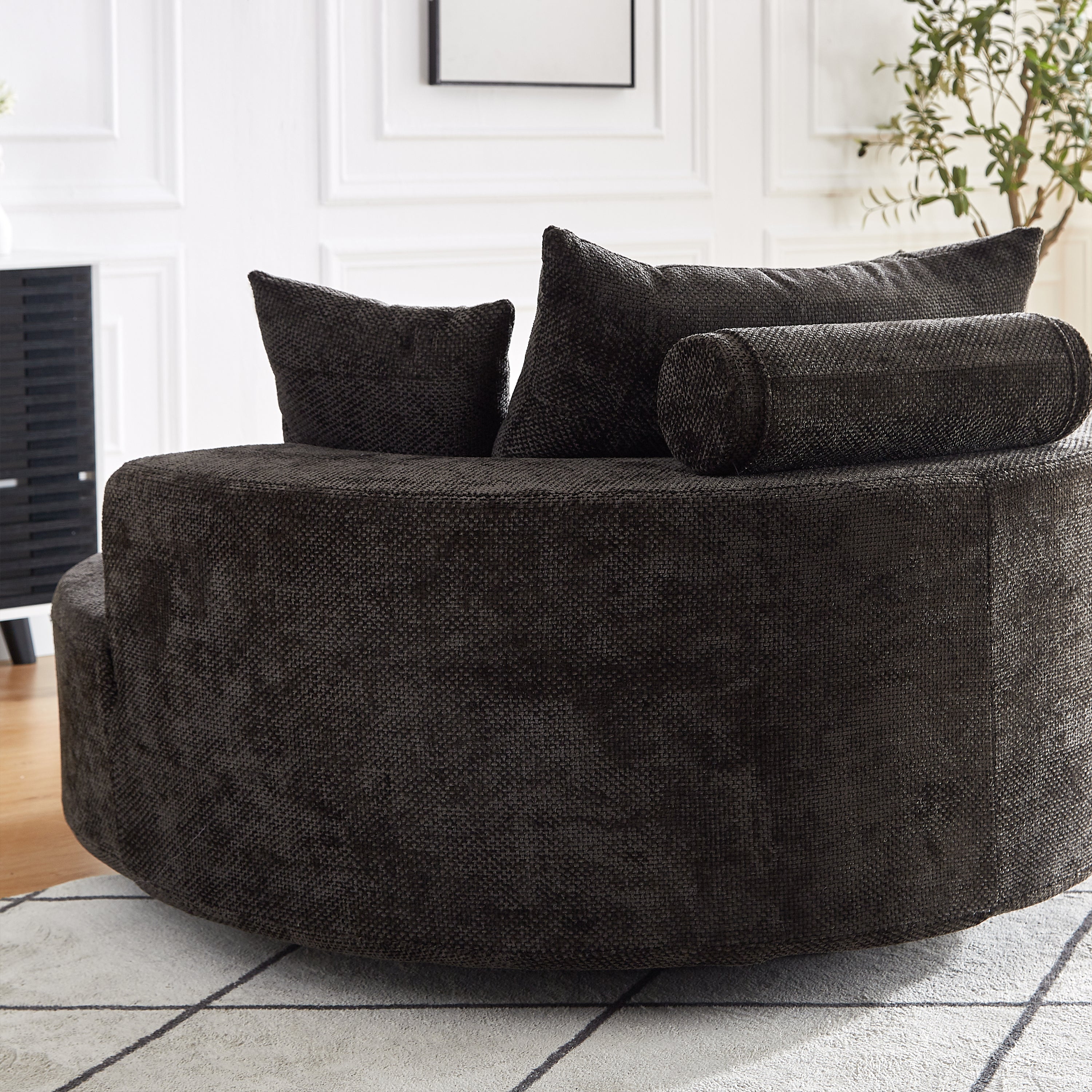 55''L Chenille Foam Single Swivel Chair
