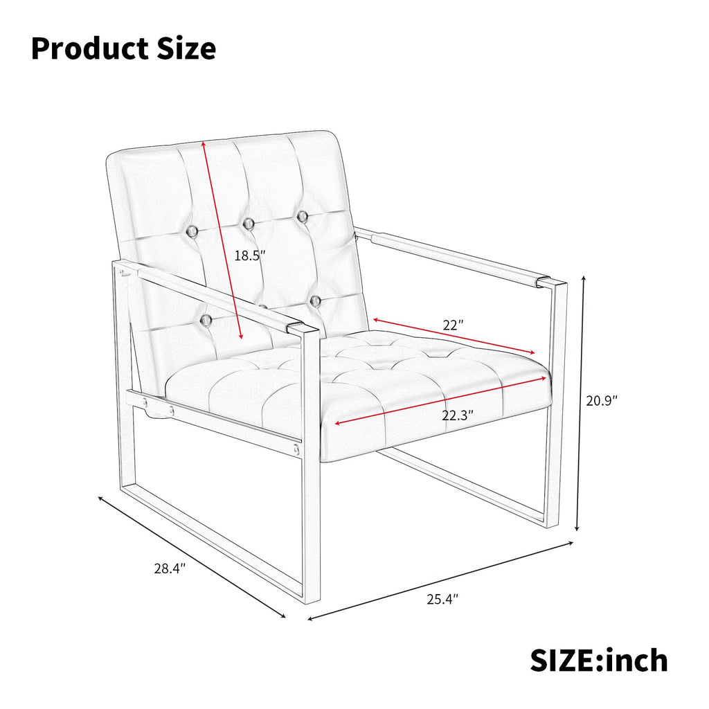 Accent Chair Modern Linen Upholstered Bedroom Living Room Office