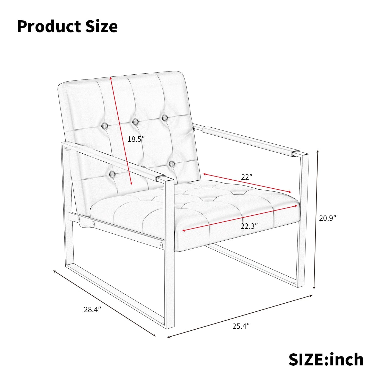 Accent Chair Modern Linen Upholstered Bedroom Living Room Office