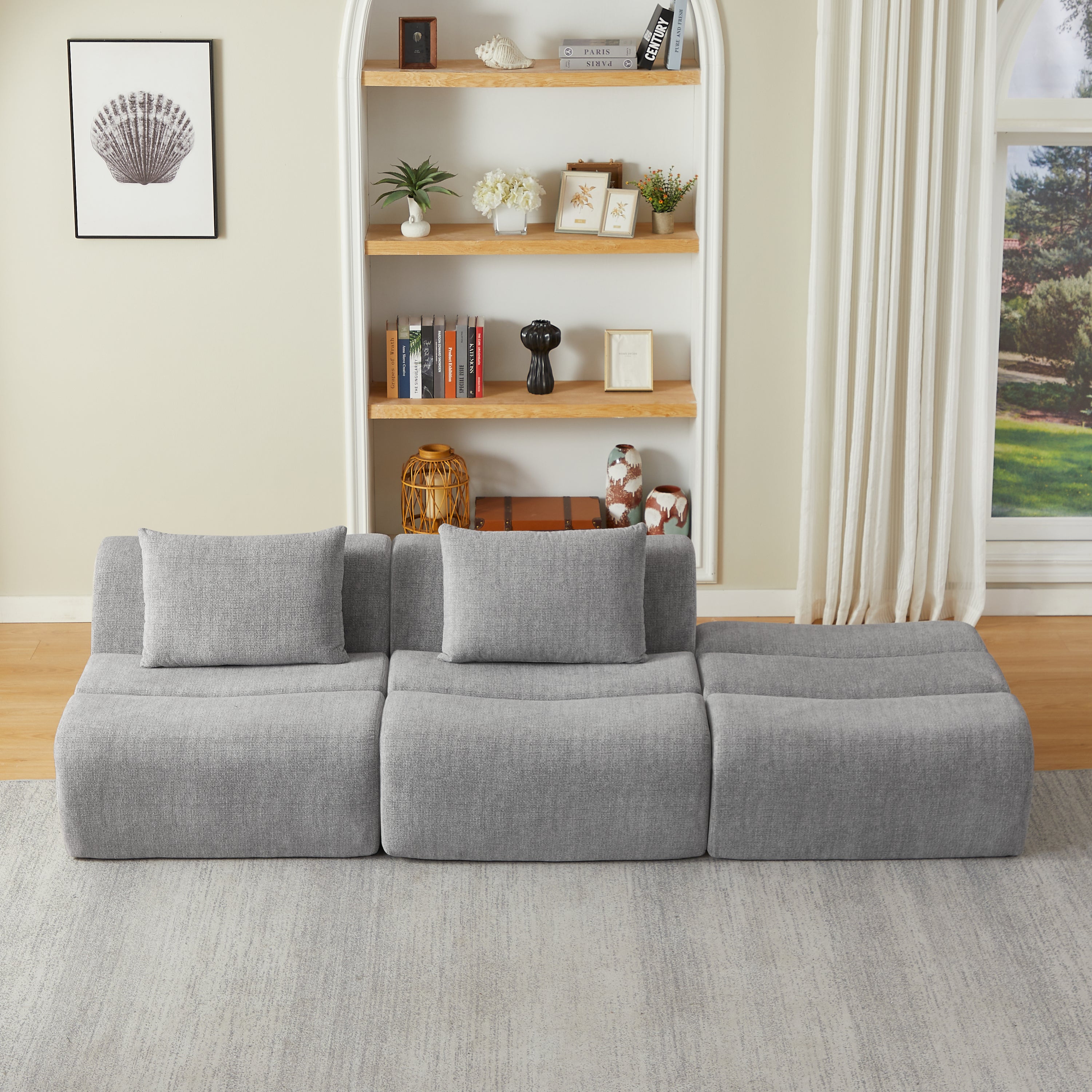 Sofa Oversized 3 Seater Chenille Space Saving No Assembly