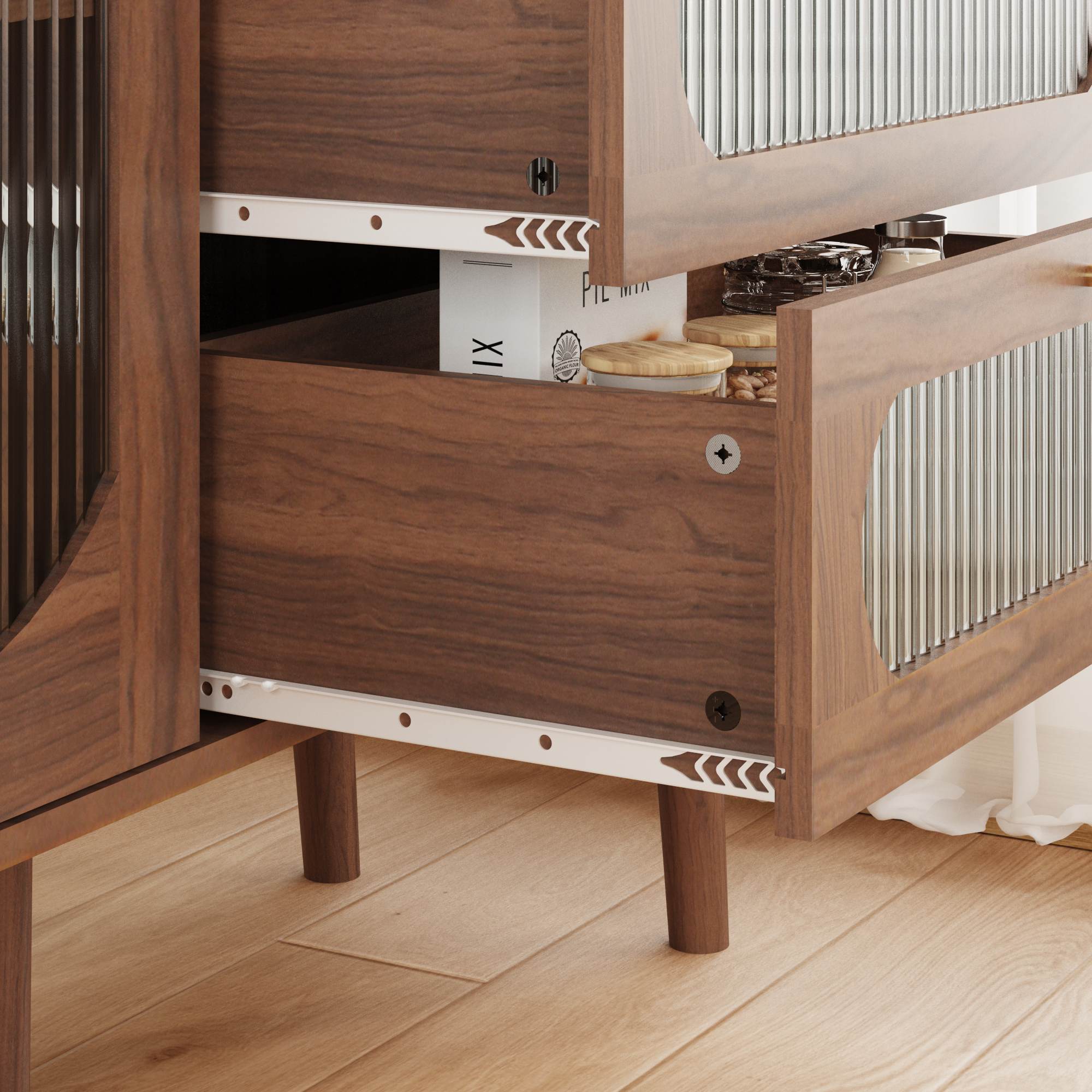 Chest of Drawers 3-Drawer Natural Particle Board 4 Legs 39.37x31.69 In