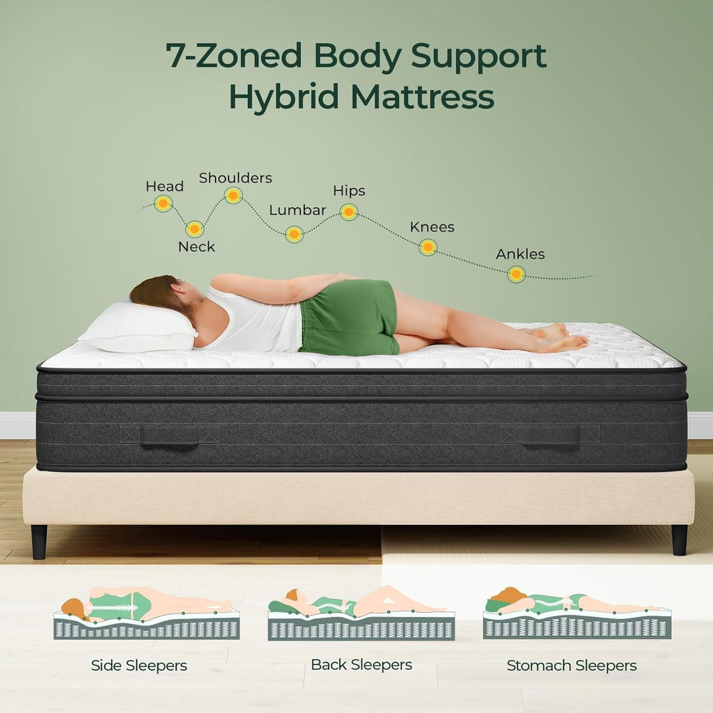 Queen Size 12 Inch Ultra Cooling Hybrid Sleep Technology Mattress