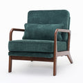 Lounge Chair Mid-Century Modern Dark Green Upholstered Lumbar Cushion
