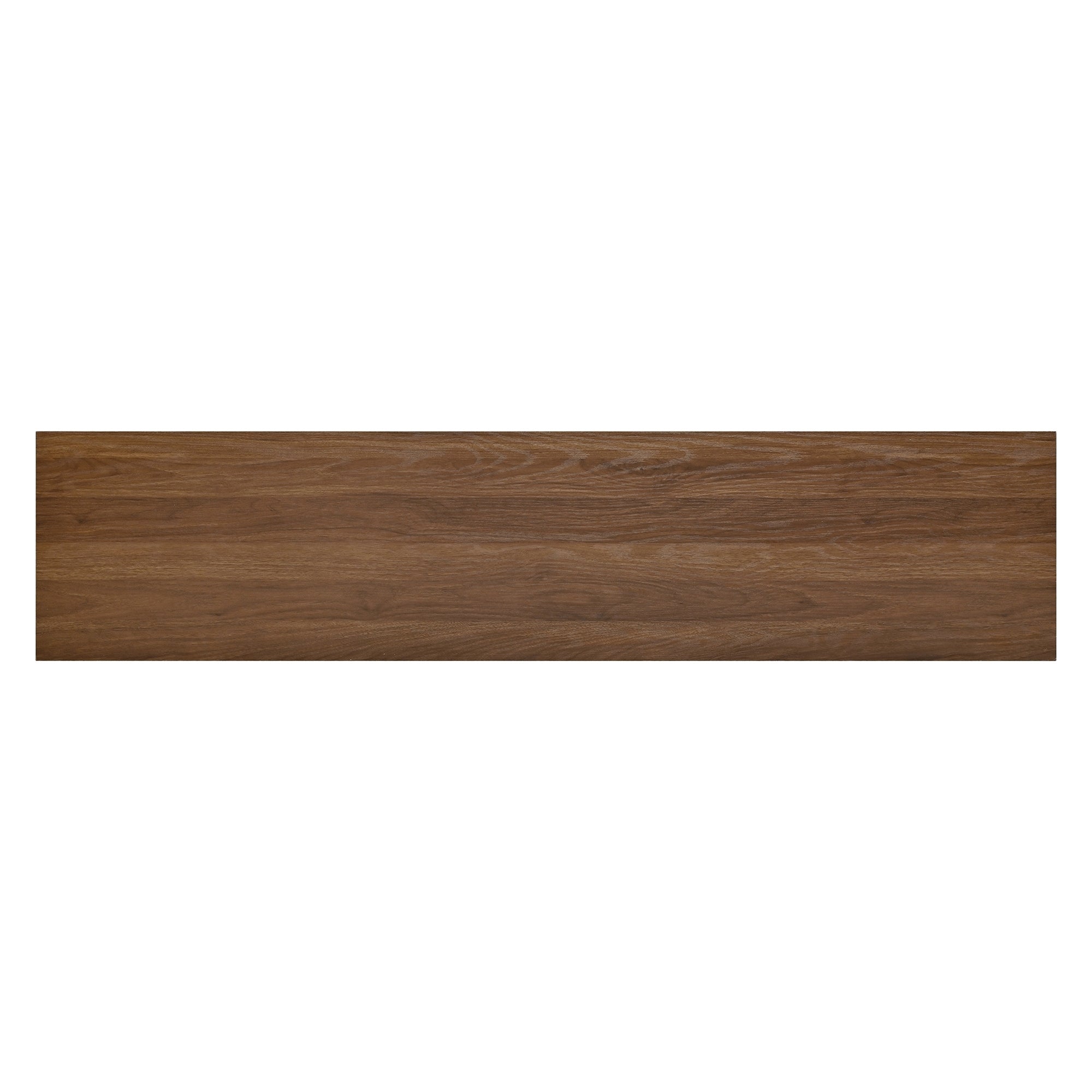 TV Stand Modern Walnut Top Gray Brick MDF Sliding Door Fits 70 In TV 66.9 In