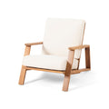 Outdoor Lounge Chair Adirondack Acacia Wood Beige Cushion 400 LB
