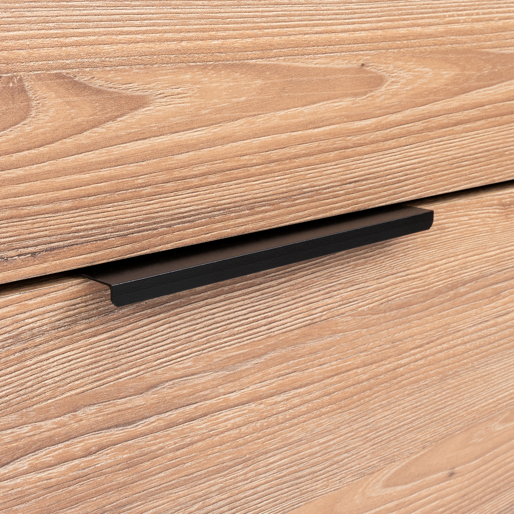 Dresser Modern 4-Drawer Pine Particle Board Black Handles Set of 2 42.1 In