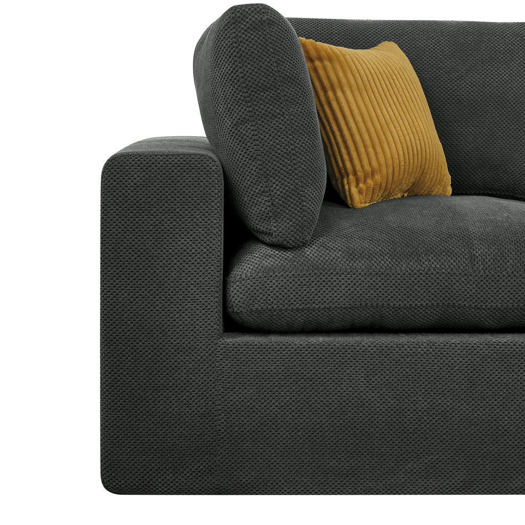 Sectional Sofa Modular Polyester Dark Gray 10 Seat 200 In