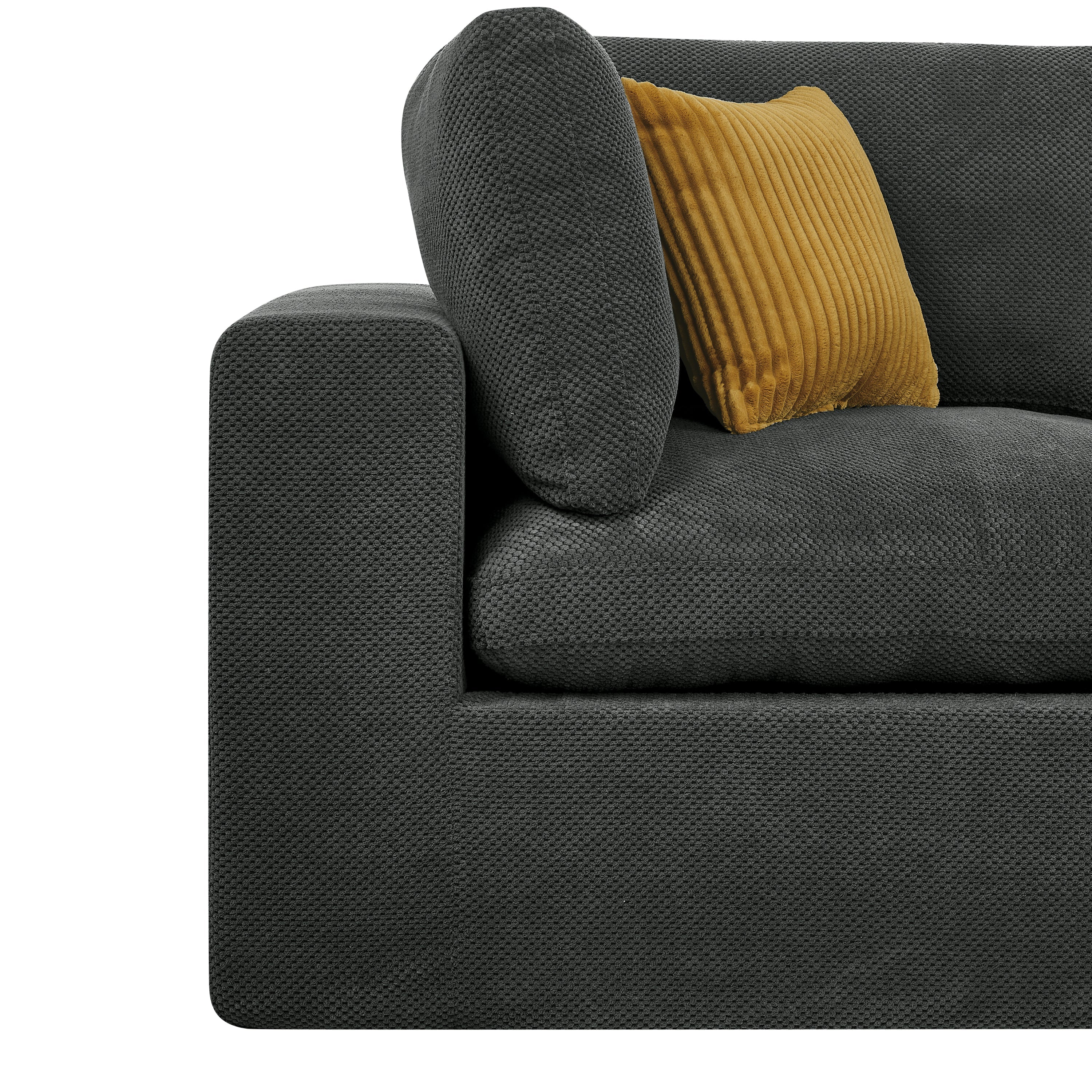 Sectional Sofa Modular Polyester Dark Gray 10 Seat 200 In