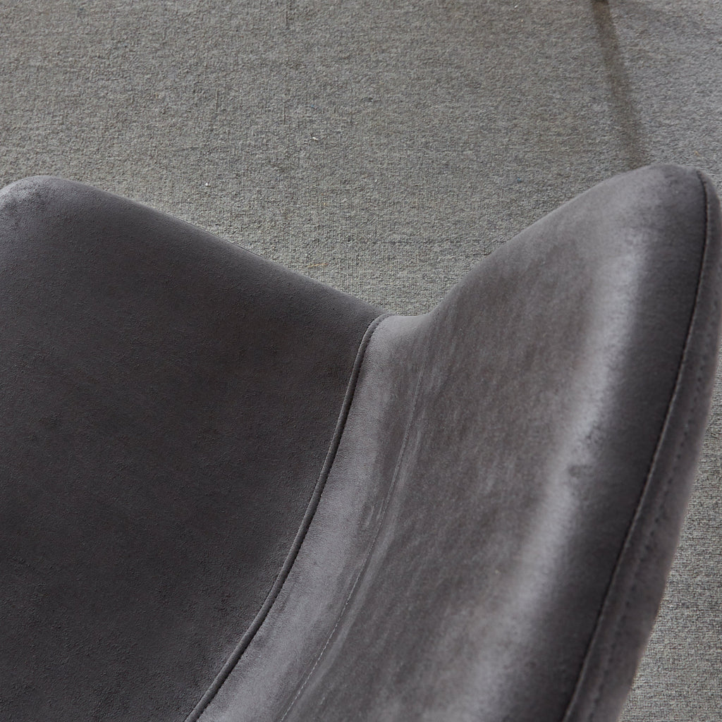 Dining Chair Mid-Century Modern Velvet Gray Metal Legs Set of 2
