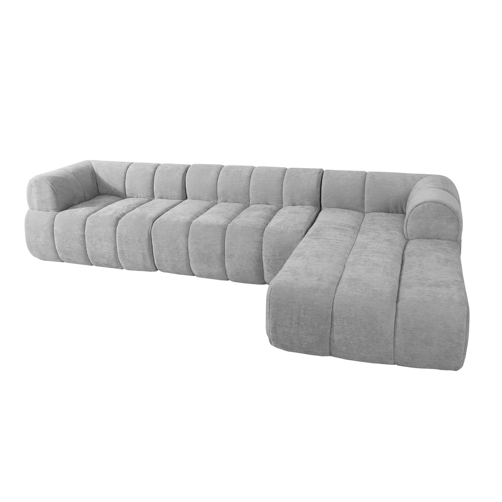 Sectional Sofa l Shaped Modern with Chaise Right Hand Facing 2 Piece Set