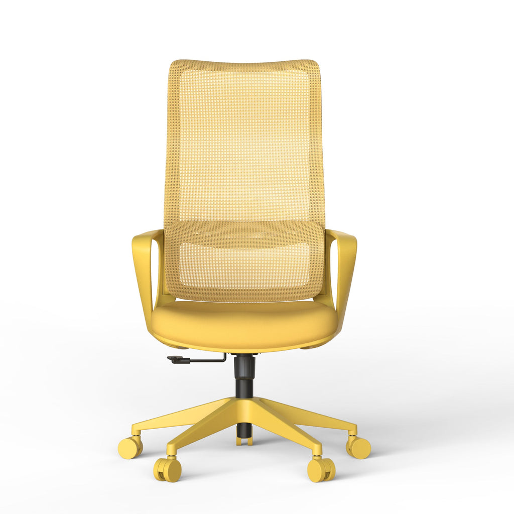 Ergonomic Office Chair Mesh High-Back Yellow 350 LB Lumbar Support Swivel