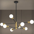 Eight Light Modern Sputnik Chandelier Black And Gold