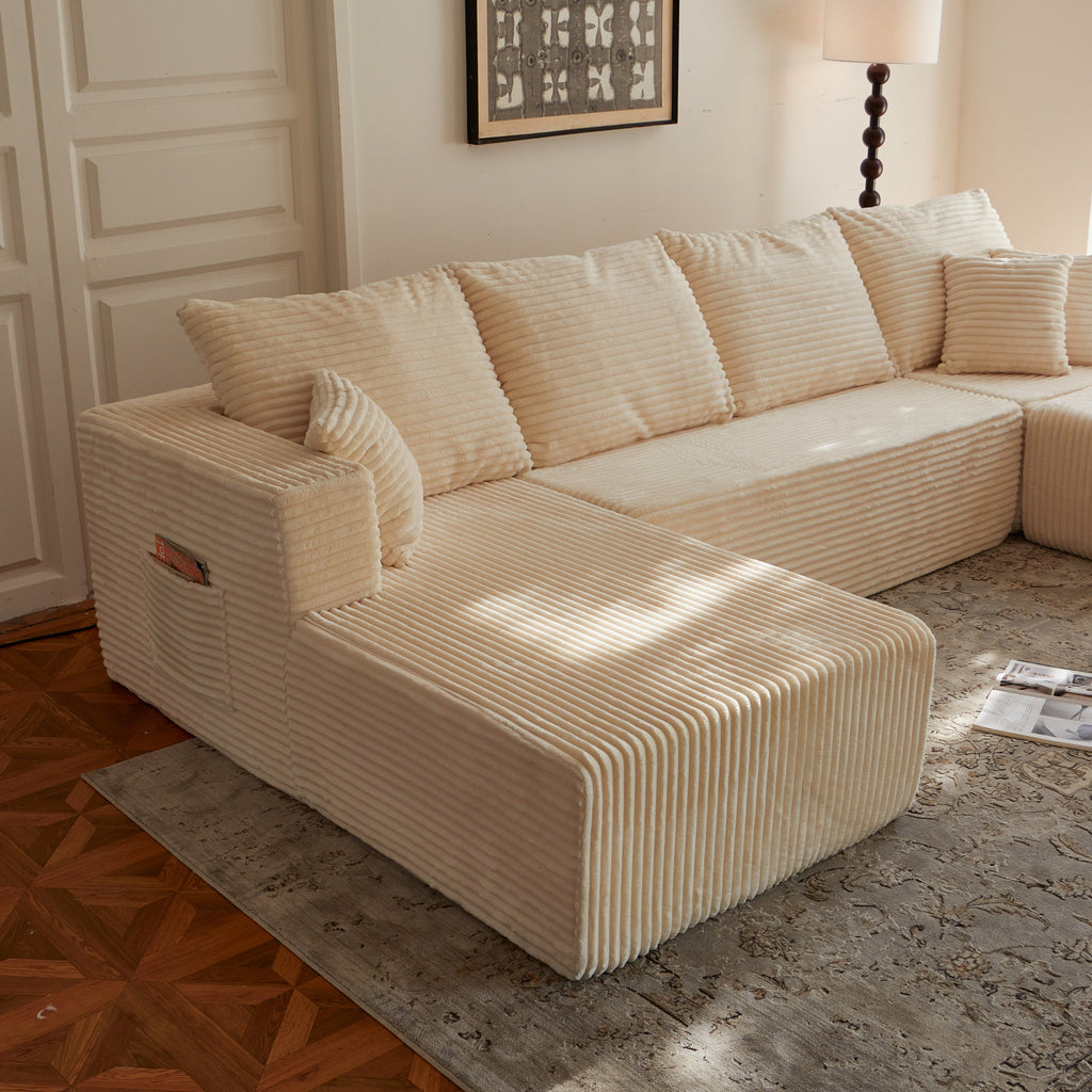 Sectional Sofa U Shape Cloud Modular Deep Seat Upholstered No Assembly