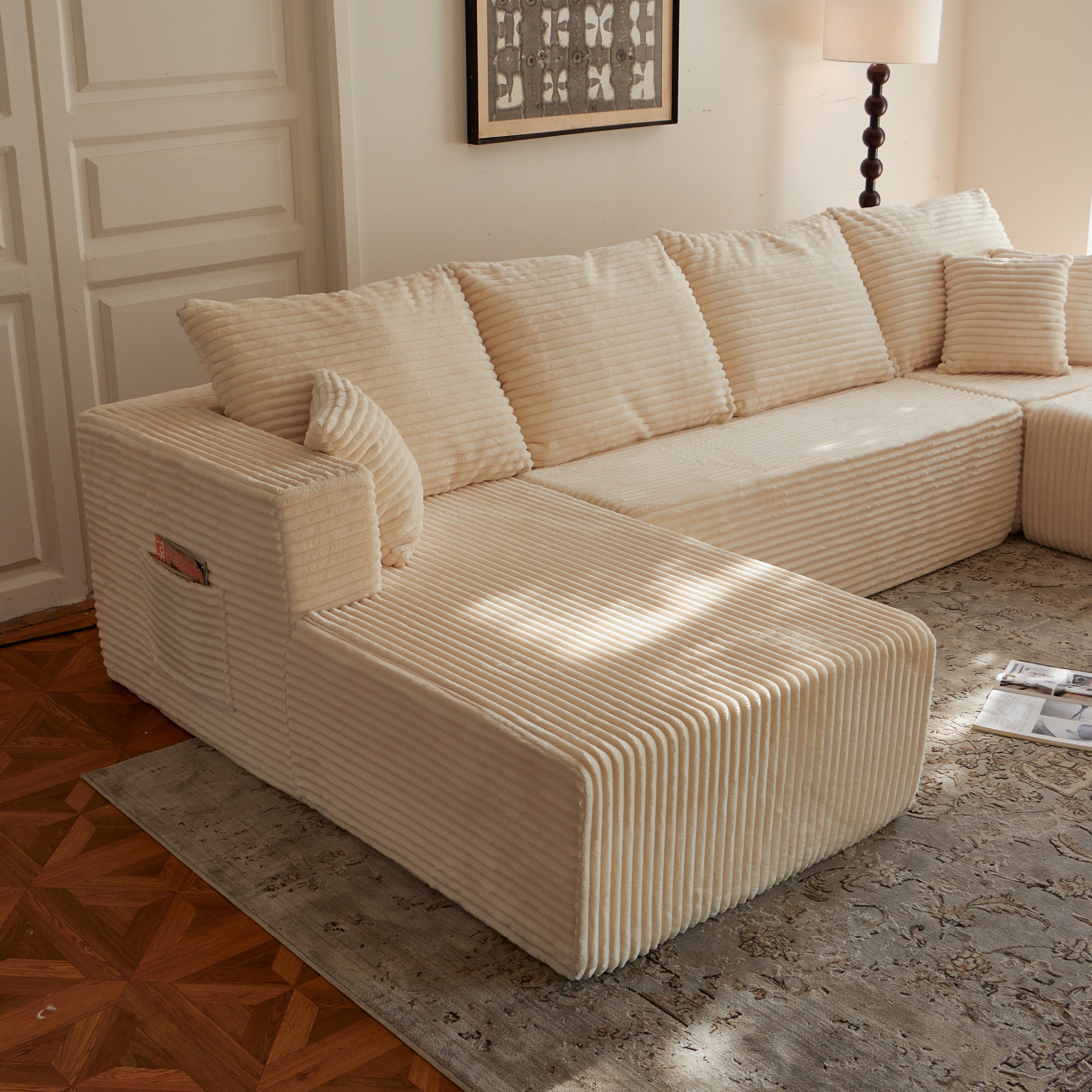 Sectional Sofa U Shape Cloud Modular Deep Seat Upholstered No Assembly