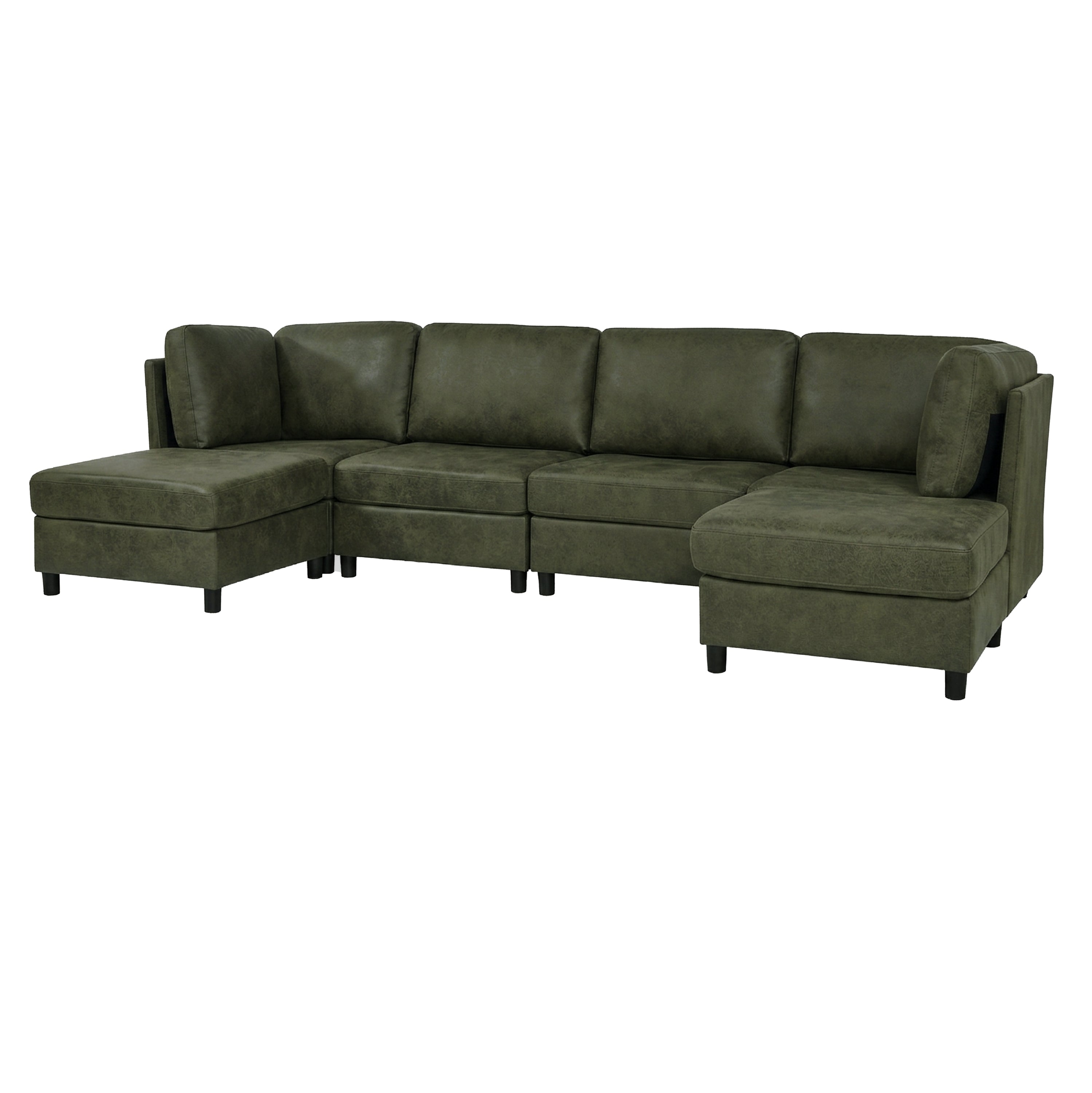 Sectional Sofa Modern Modular Faux Leather