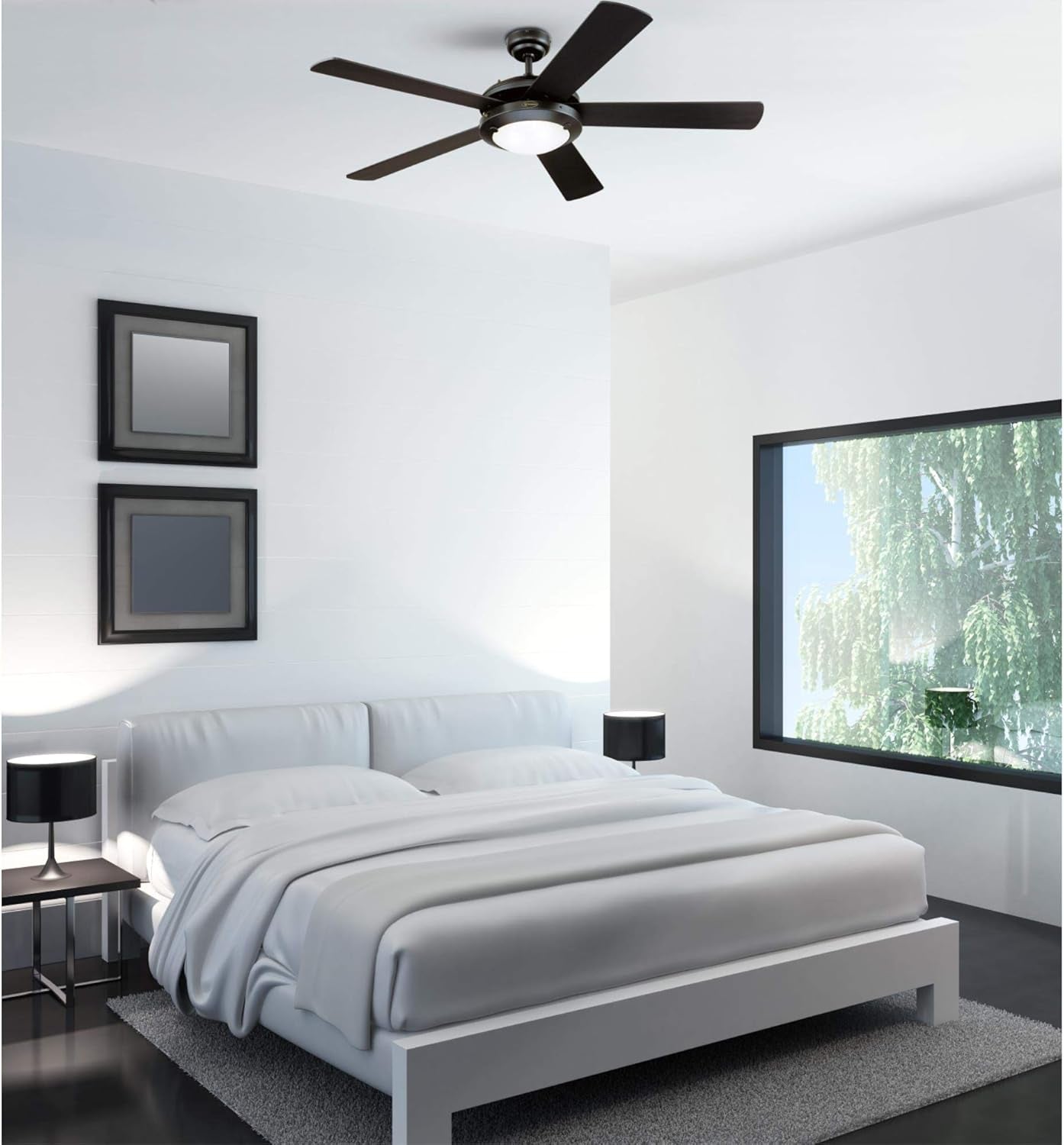 Comet 52 Inch Matte Black Ceiling Fan With LED Light Kit
