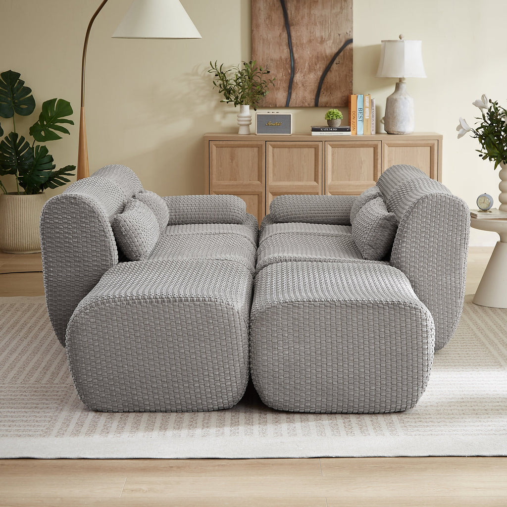 Sectional Sofa U Shaped Convertible with Ottoman