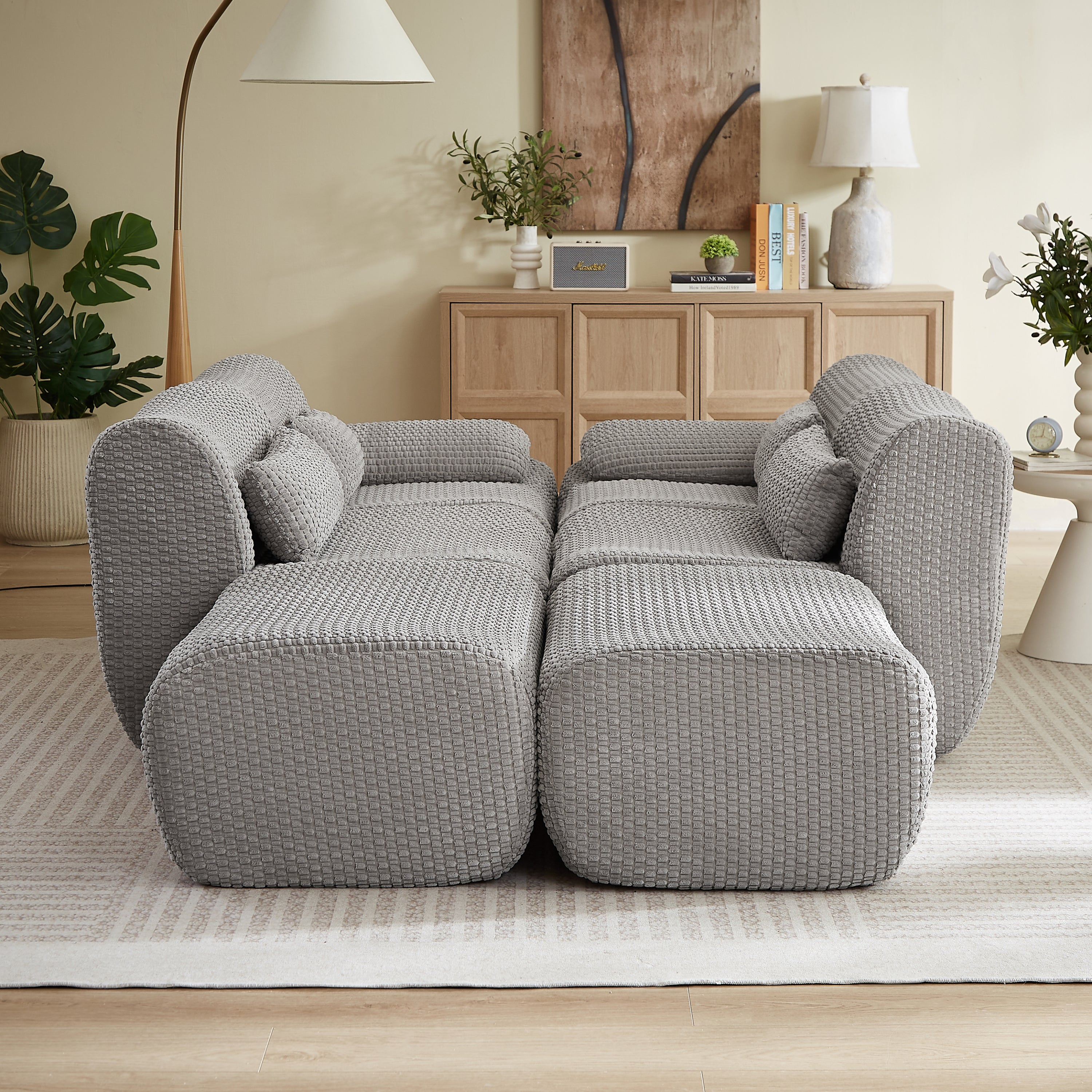 Sectional Sofa U Shaped Convertible with Ottoman