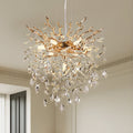 Chandelier Tree Branch Crystal Gold 7-Light Modern 18 In Living Dining