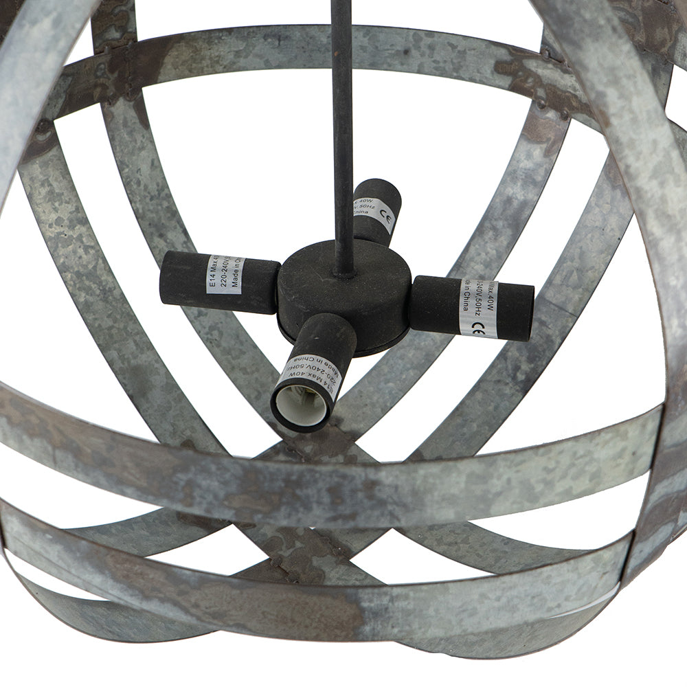 Chandelier 4-Light Galvanized Hanging Adjustable Chain Dining Room