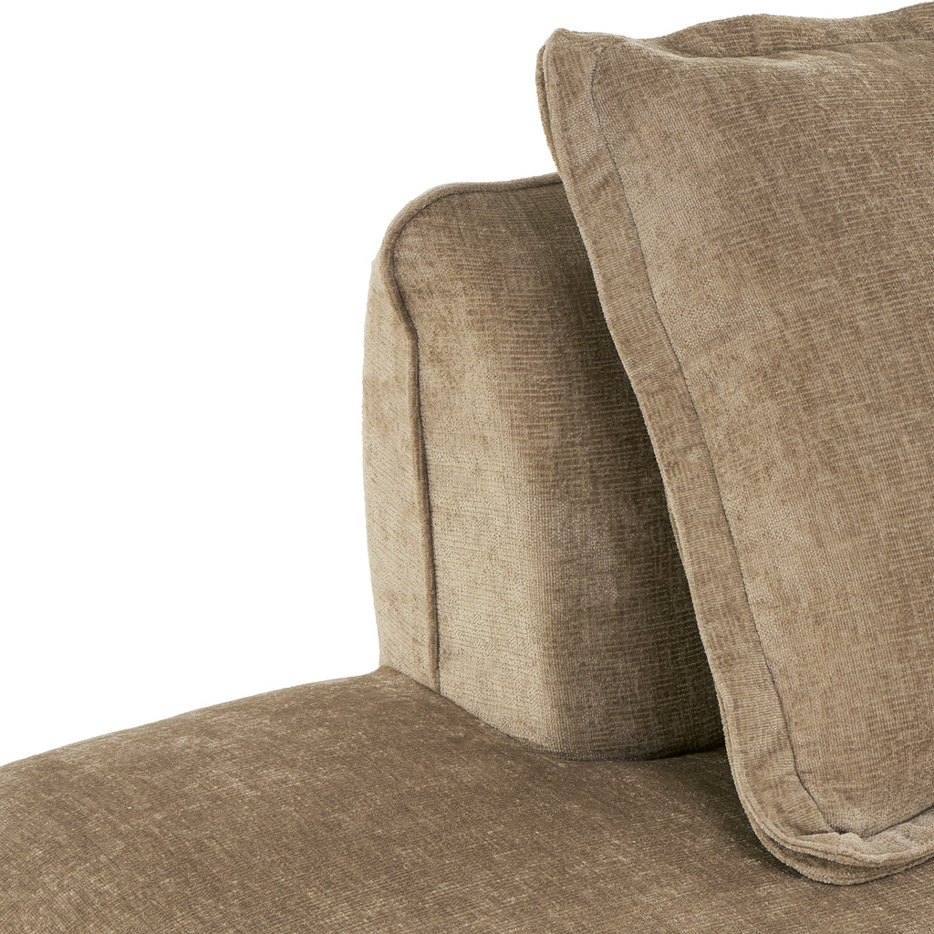 Sectional Sofa L-Shape Deep Seat Polyester Off-White 4 Seat 122 In