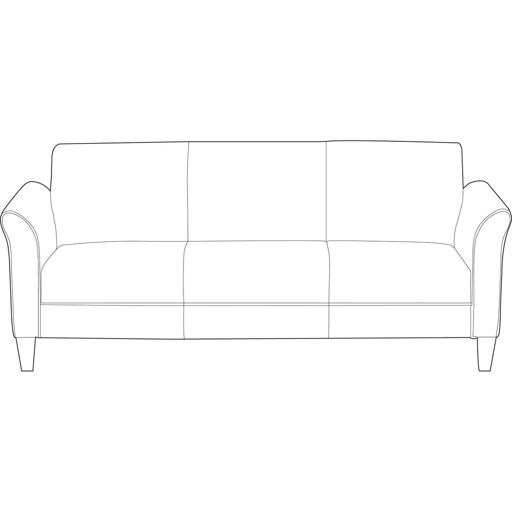 Alera Reception Lounge Furniture, 3-Cushion Sofa, 77w x 31.5d x 32h, Black