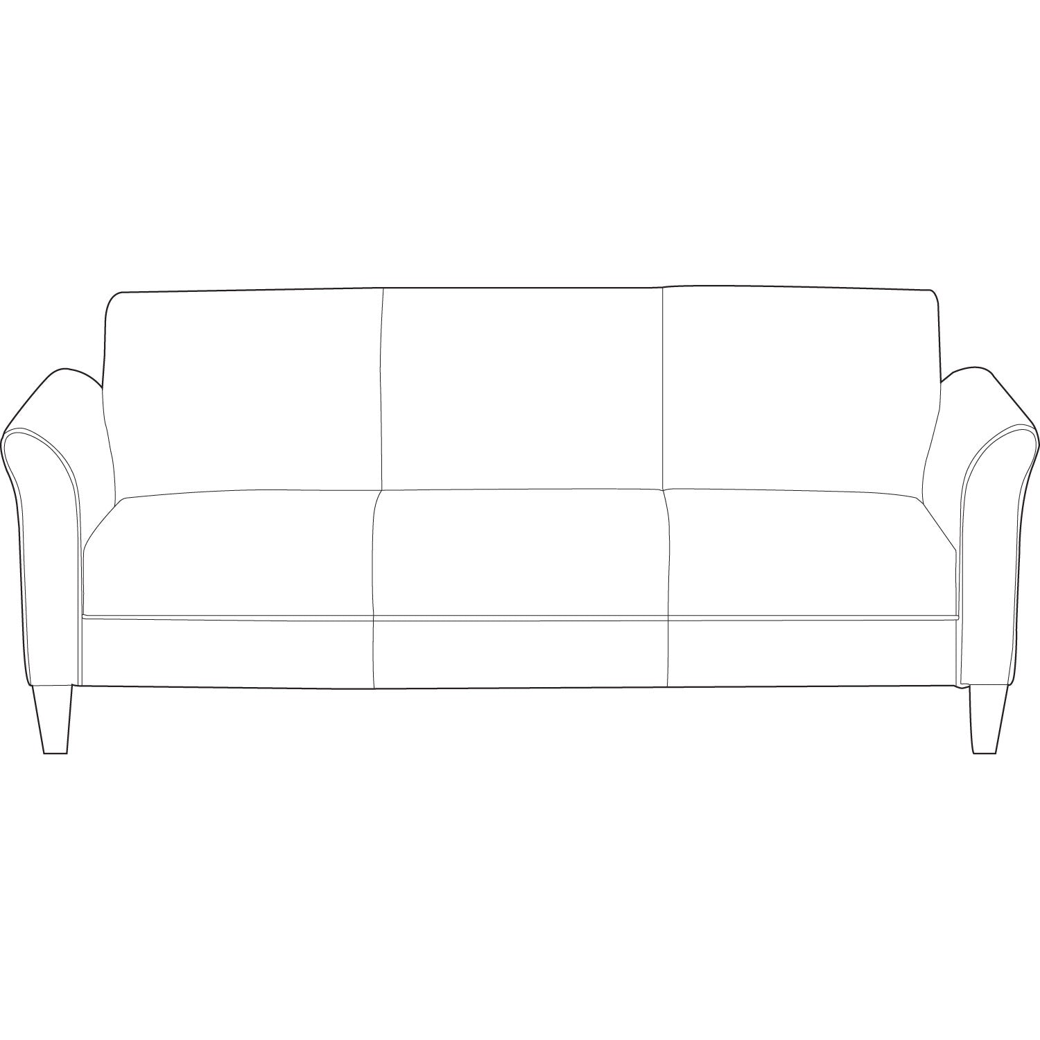 Alera Reception Lounge Furniture, 3-Cushion Sofa, 77w x 31.5d x 32h, Black