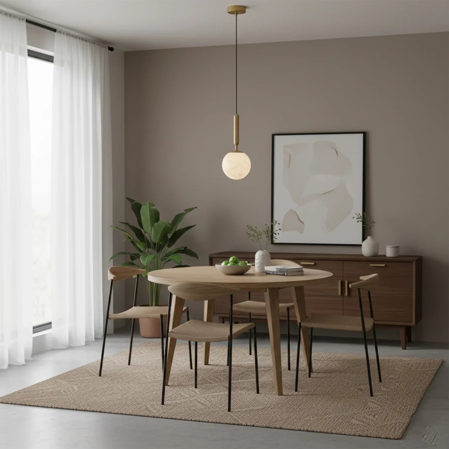 Alabaster Art Island Pendant Light