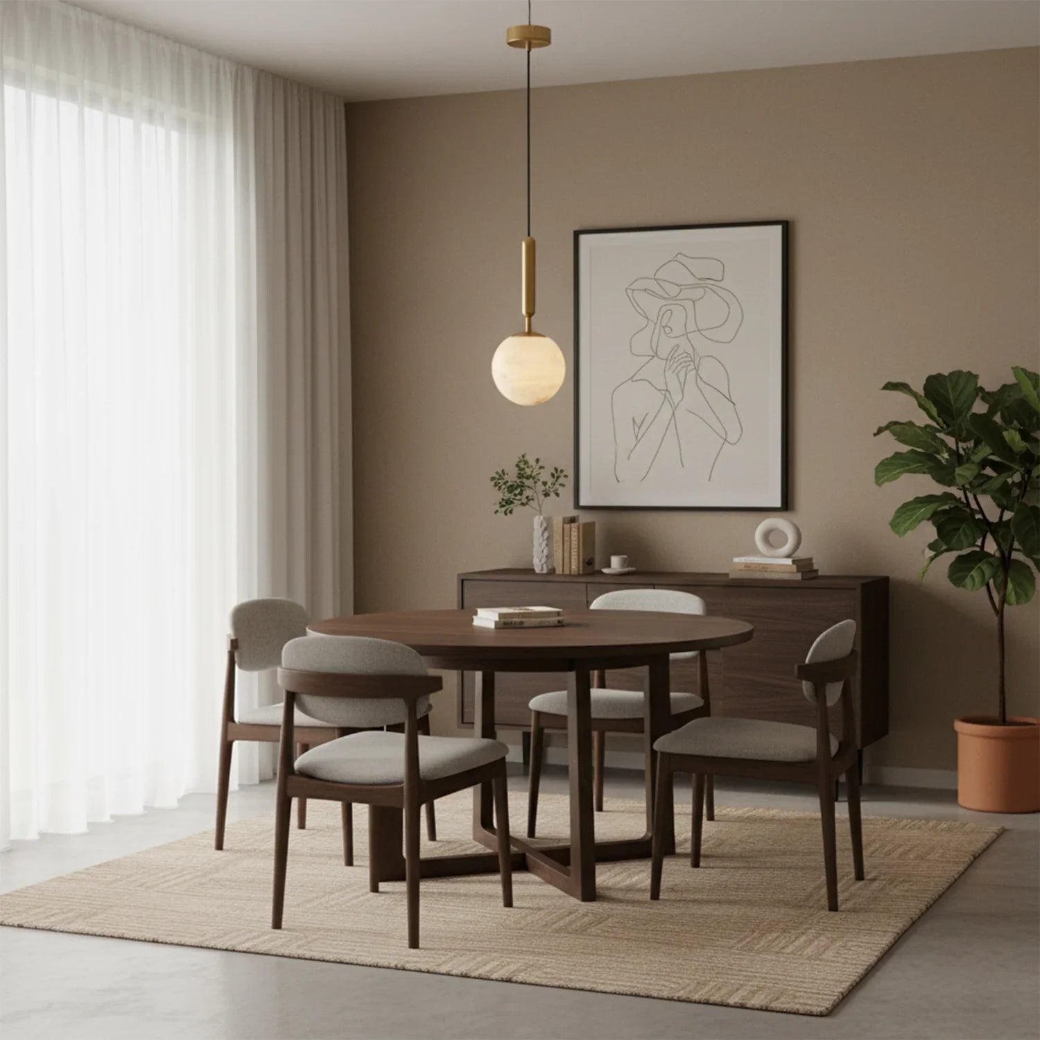 Alabaster Art Island Pendant Light