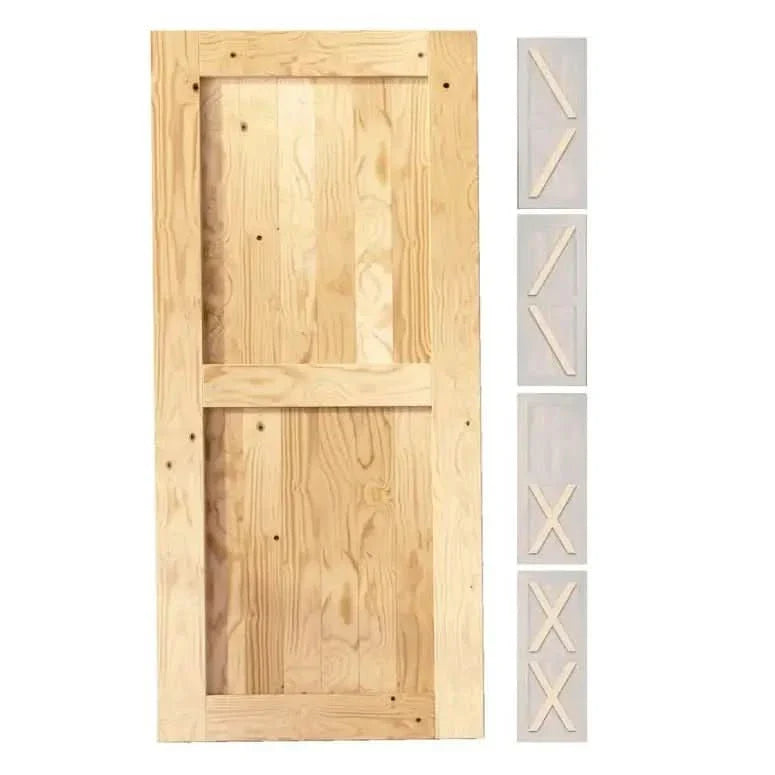 Natural Pine Wood Barn Door | 80", 84", 96" x 20"-60"