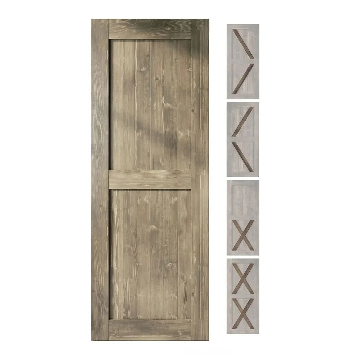 Natural Pine Wood Barn Door | 80", 84", 96" x 20"-60"