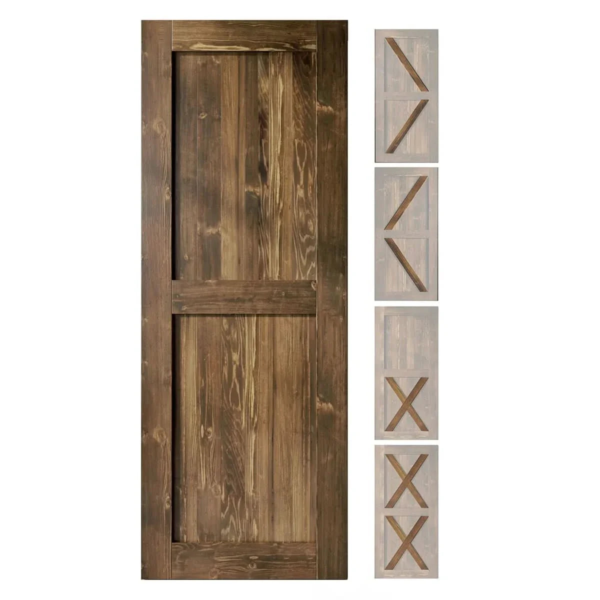 Natural Pine Wood Barn Door | 80", 84", 96" x 20"-60"
