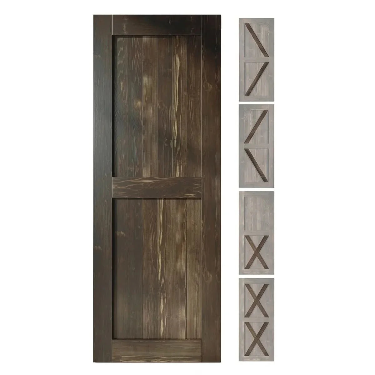 Natural Pine Wood Barn Door | 80", 84", 96" x 20"-60"