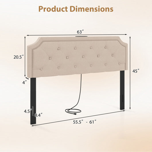 Headboard for Queen and Full Size Bed Tufted Upholstered Head Board-Gray