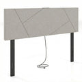 Headboard for Full Size Bed and Queen Geometric Upholstered Head Board-Gray