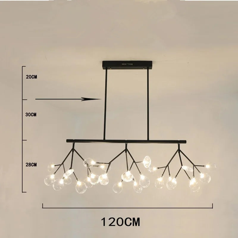 DecorBites™ Linear Firefly Chandelier: Elegant Tree Branch Lighting for Home Decor