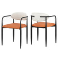Modern Dining Chairs Set of 2 with Padded Seat and Curved Back