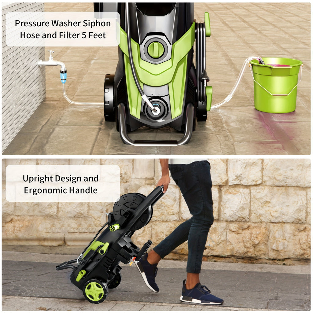 Electric Pressure Washer 4500 PSI 3.2 GPM w/ Foam Cannon Hose Reel