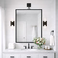 Architectural Black Iron Tripod Wall Mirror | Modern Statement Piece