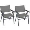 Patio Chairs Set of 2 Outdoor Dining Chair with Breathable Fabric Seat