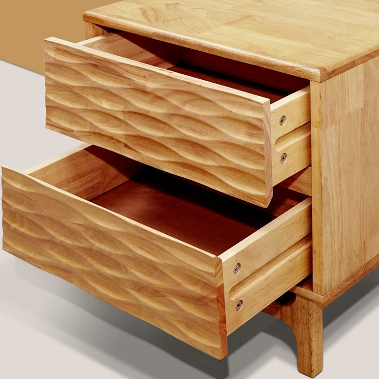 Acacia Elara Nightstand with 2 Drawers - Stylish Storage Solution