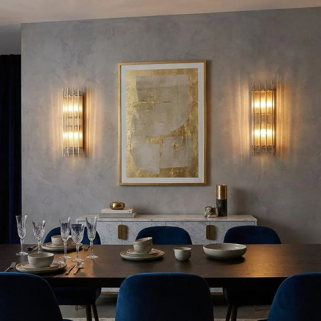 Rectangular Glass Panel Wall Sconce
