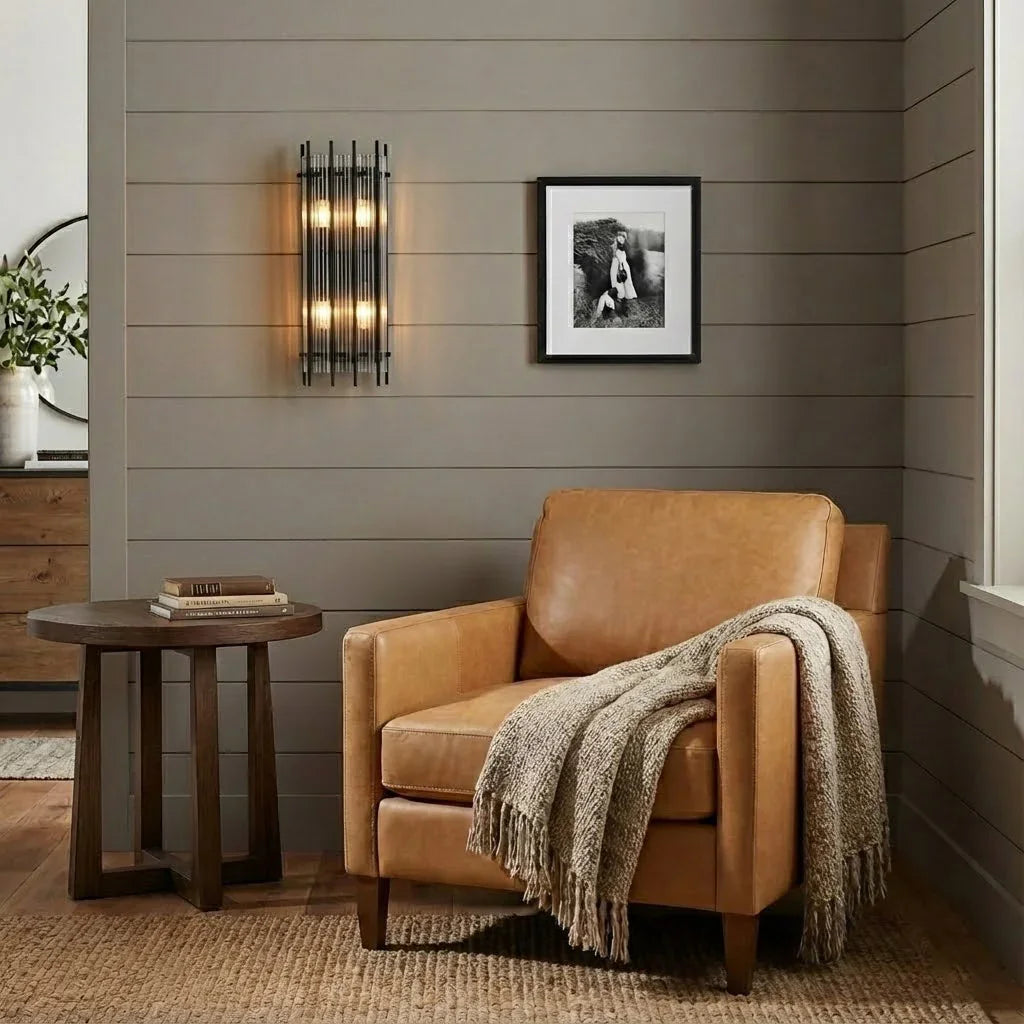 Rectangular Glass Panel Wall Sconce