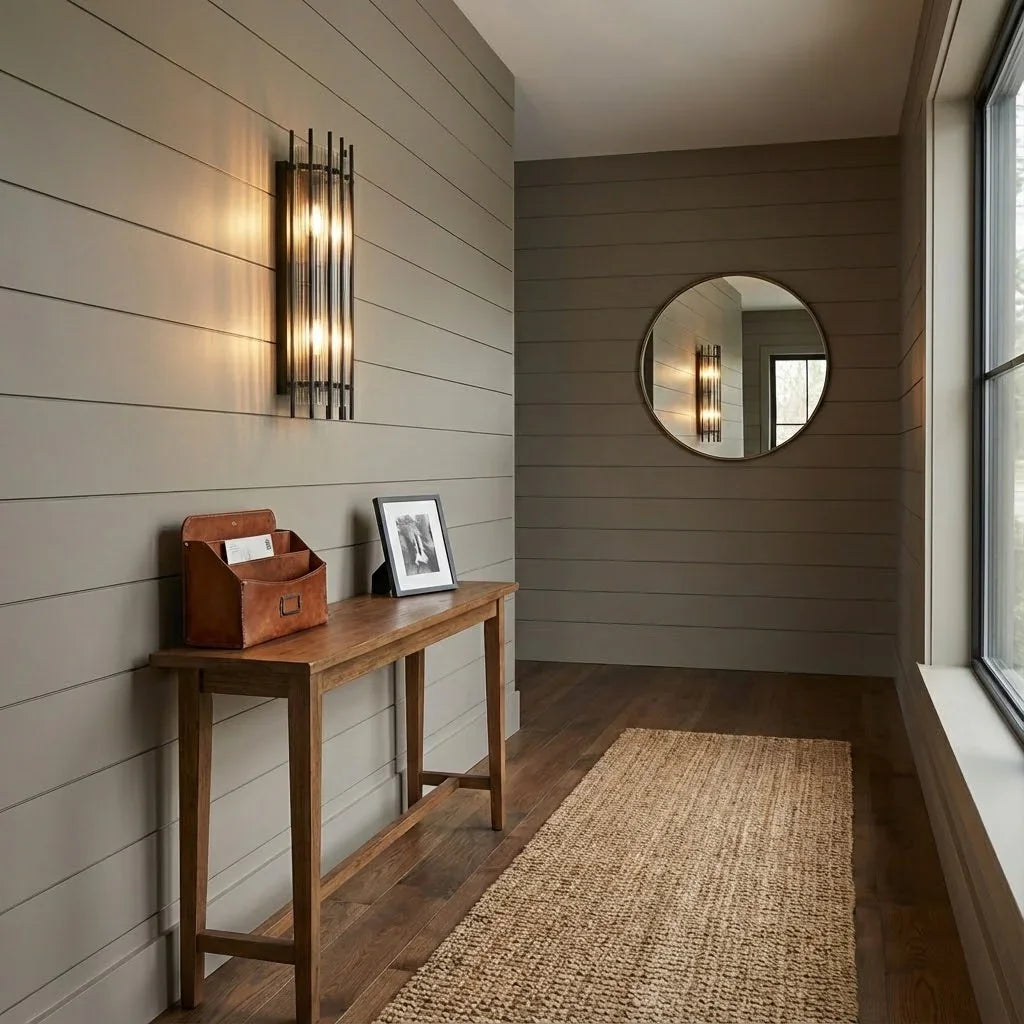 Rectangular Glass Panel Wall Sconce